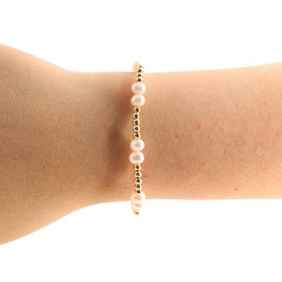 Coastal Pearl Bracelet in Gold - Petite 6.25 inch