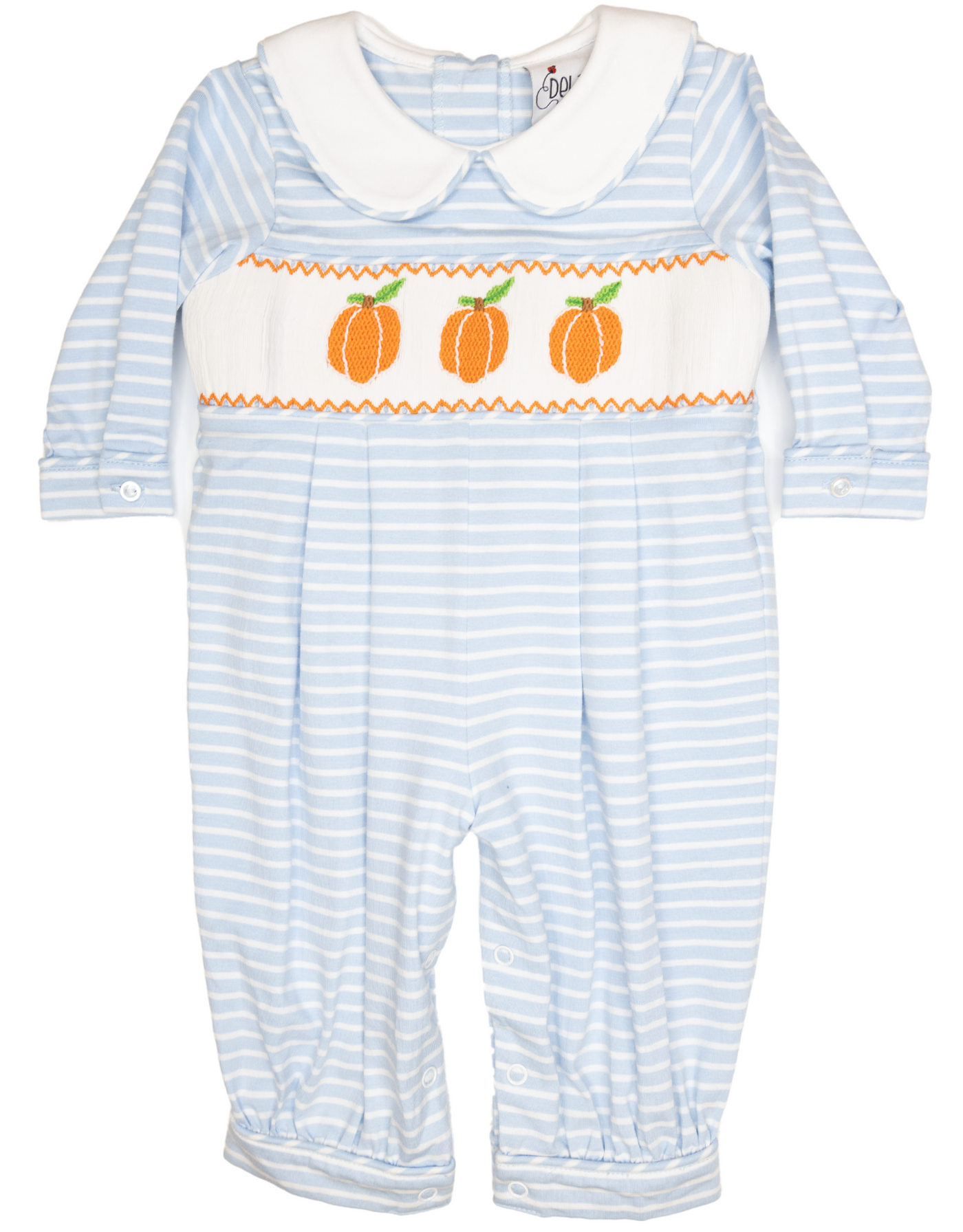 Delaney Boy Stripe Smock Long Romper