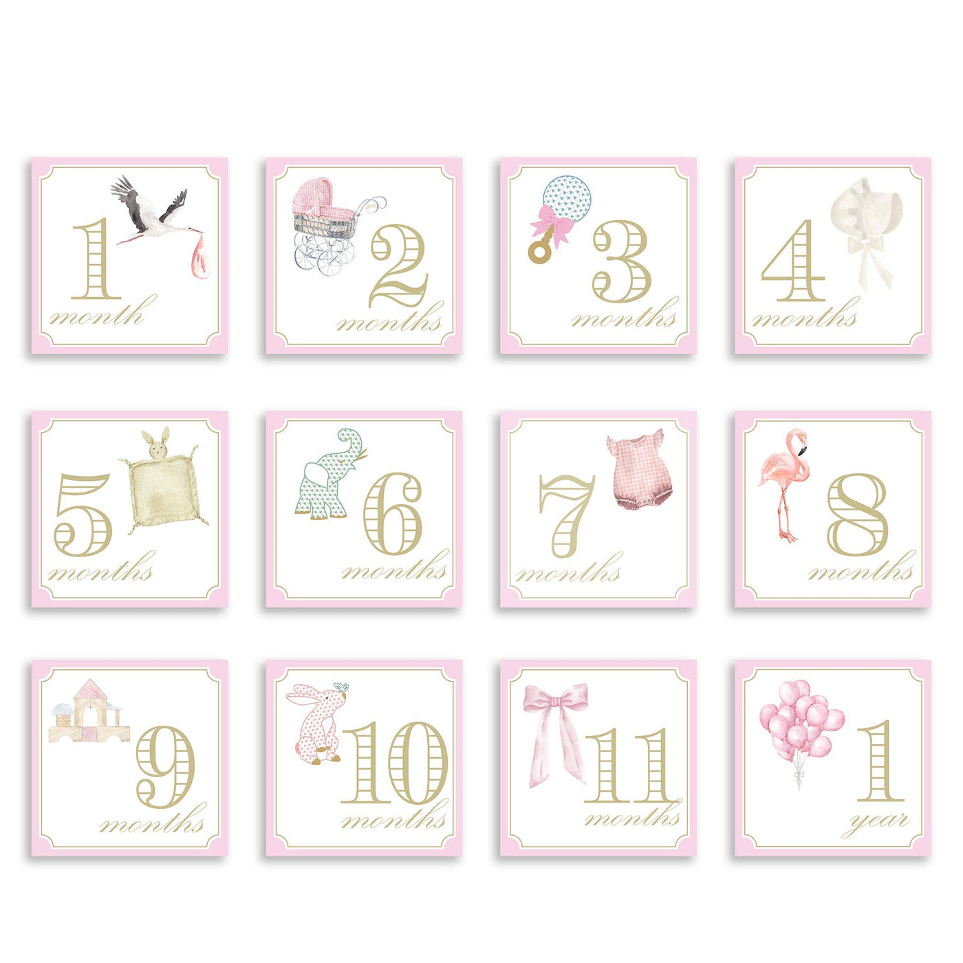 Milestone Cards - Pink