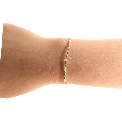 Gold Bow Charm Bracelet 6.25"