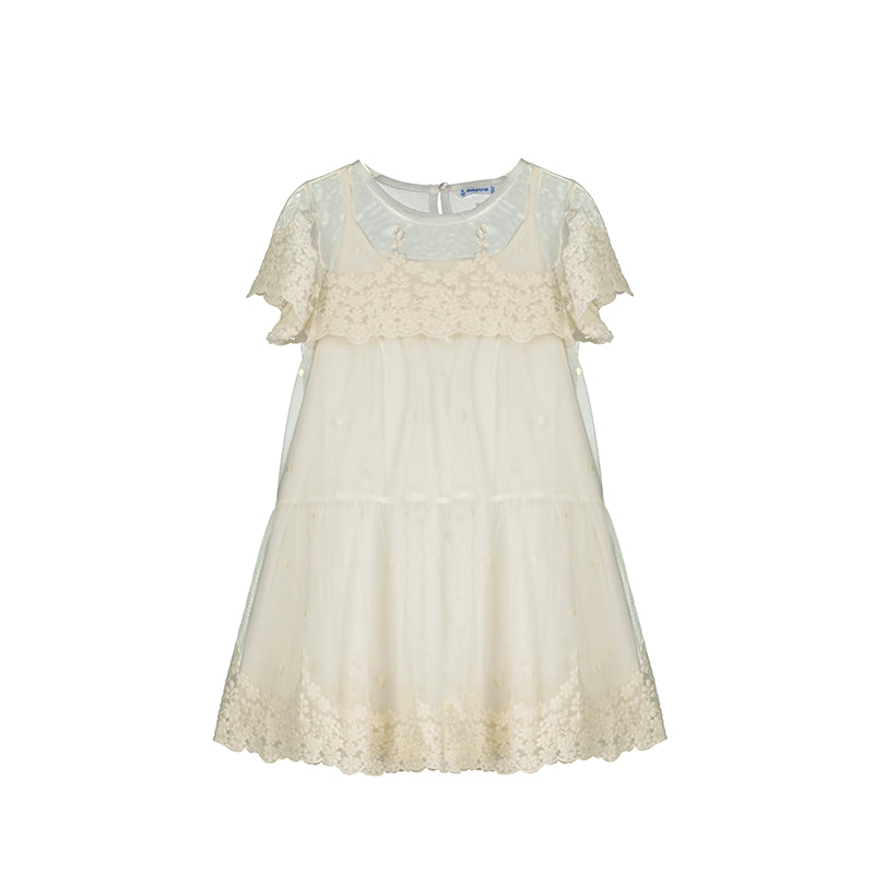 Mayoral Emroidered Tulle Dress