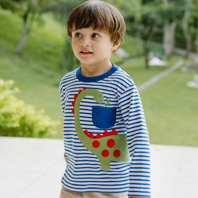 Jacob's Play Tee - Royal Blue Dino