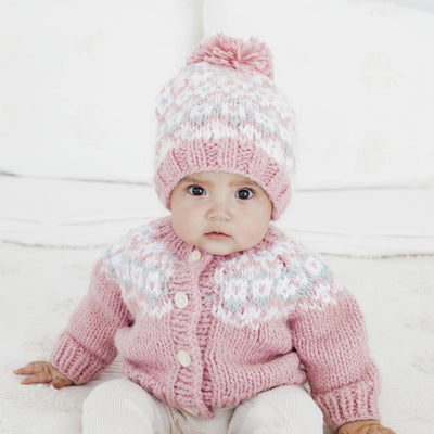 Beanie Hat - Fairisle Rosy