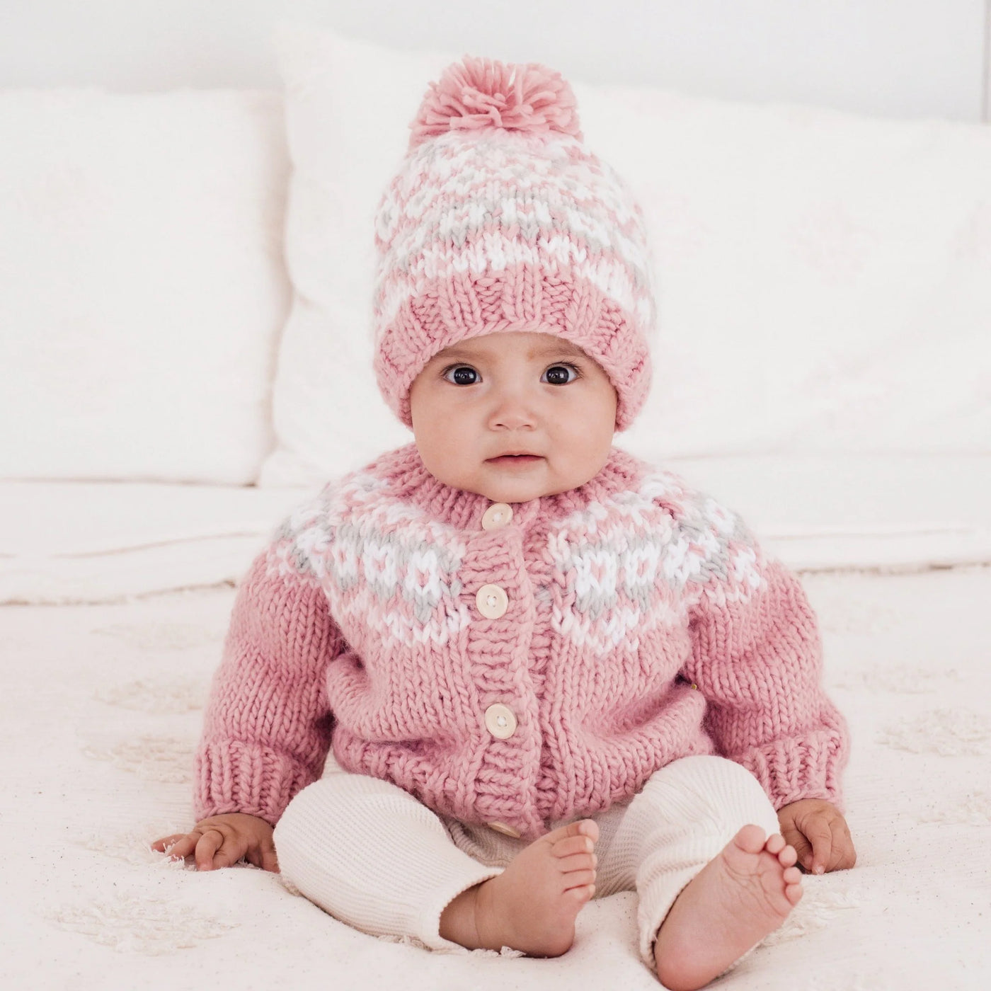 Fairisle Cardigan - Rosy