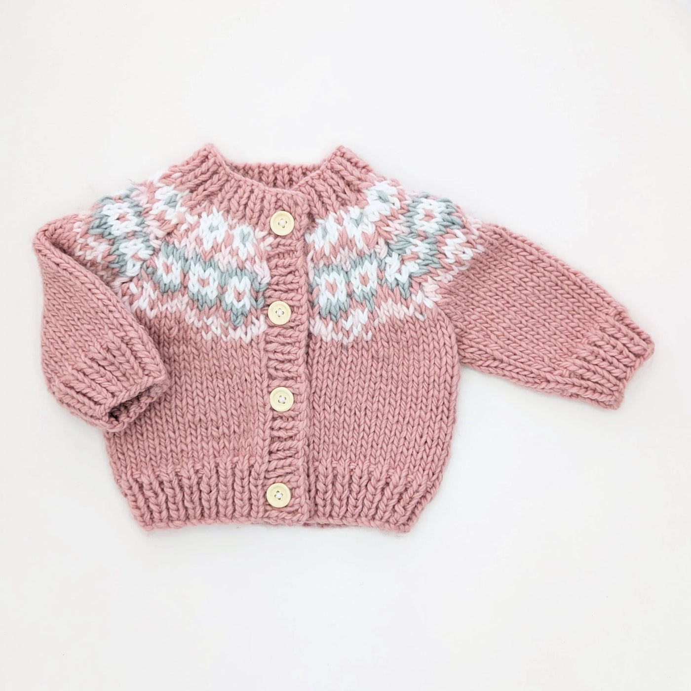 Fairisle Cardigan - Rosy