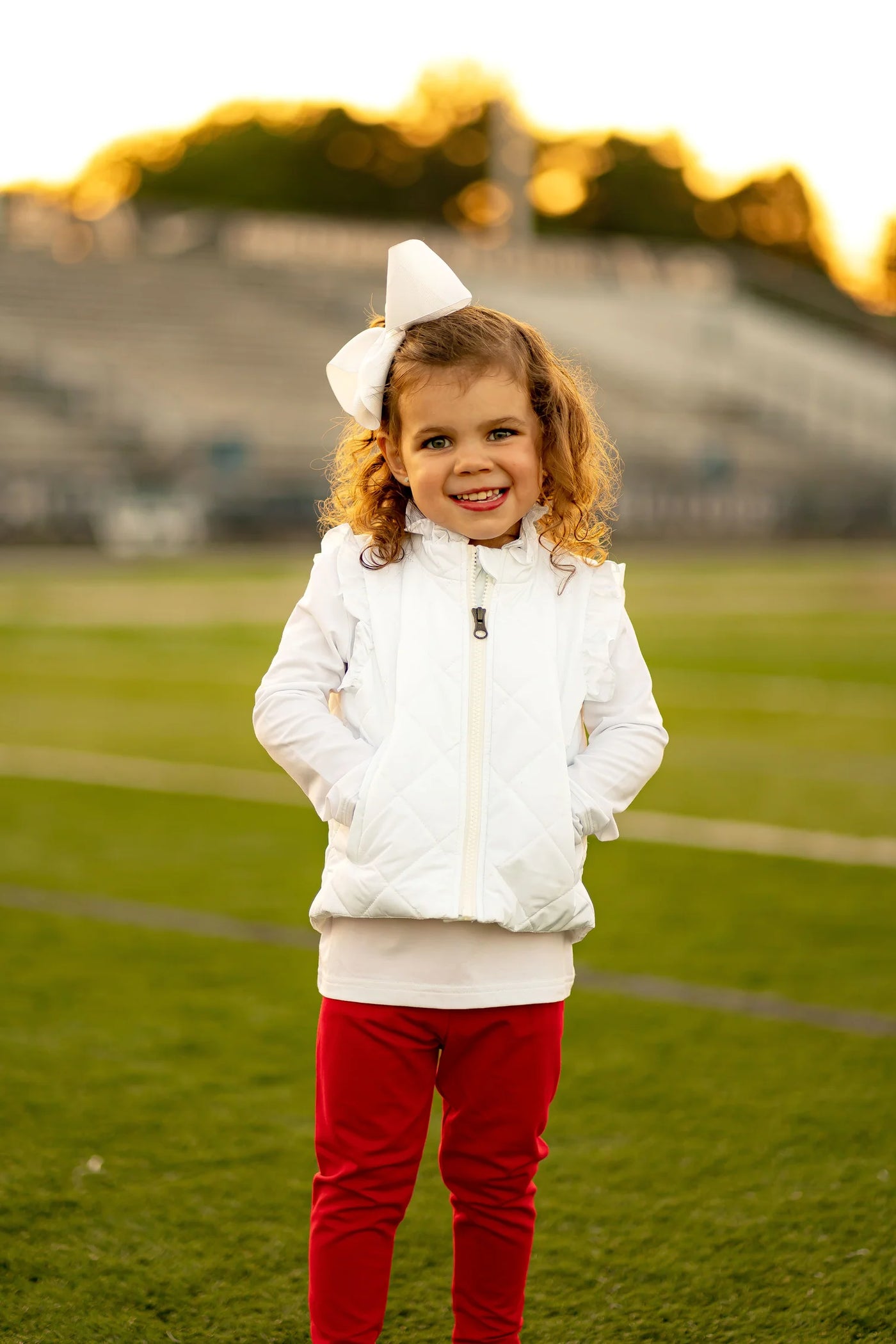 Yellow Lamb Red Leggings