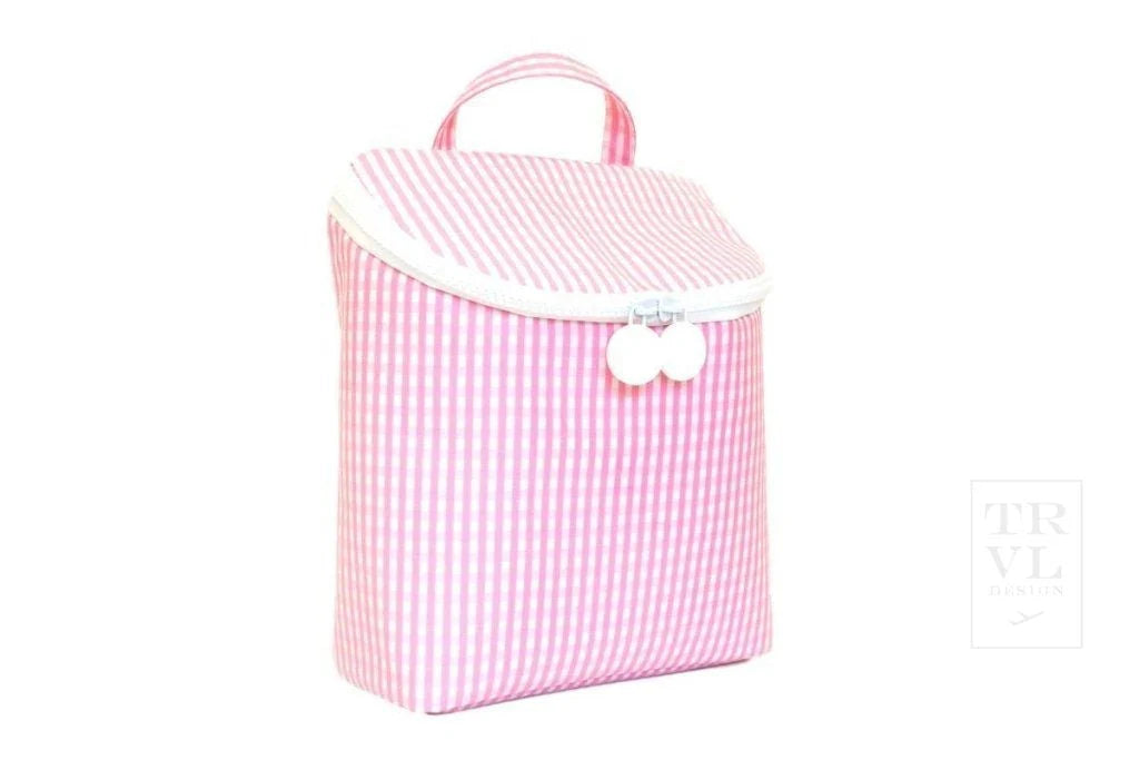 TRVL Take Away Insulated Lunch Bag * Gingham Pink