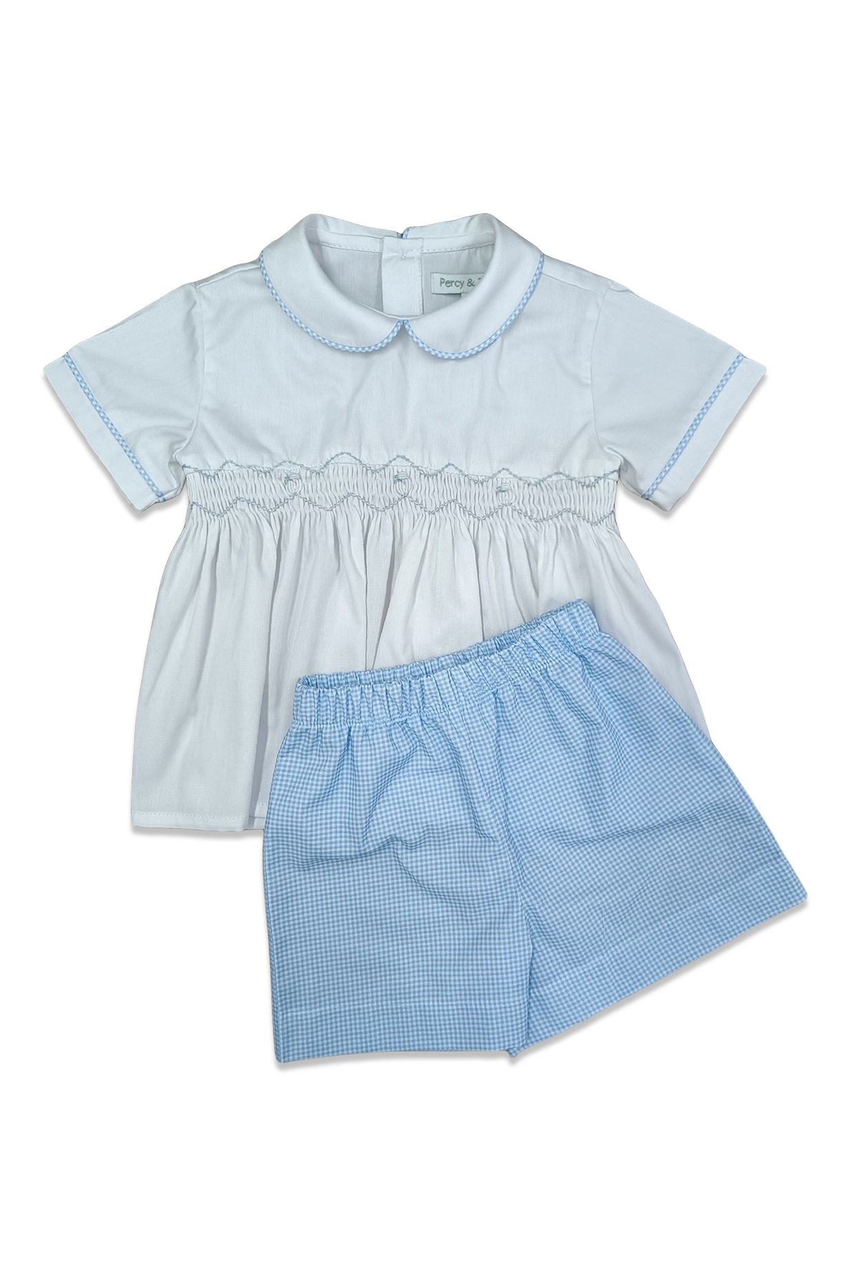 Duncan Short Set - Baby Blue Gingham & Buillion Bunnies – Plaid Rabbit ...