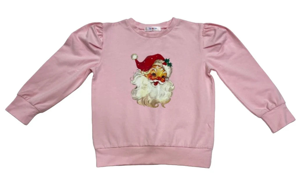 Lulu Bebe L/S Lily Santa Print Puff Shirt