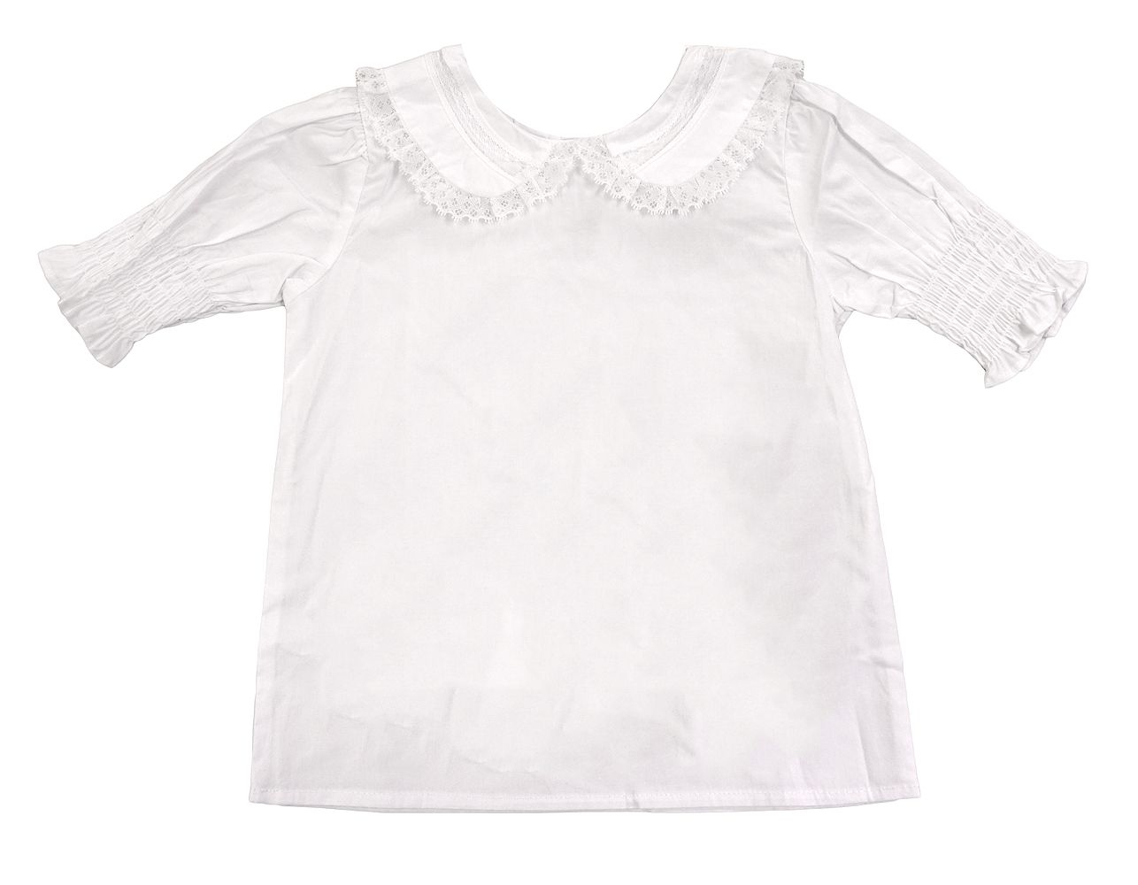 Lulu Bebe Joy S/S WH Lace Blouse