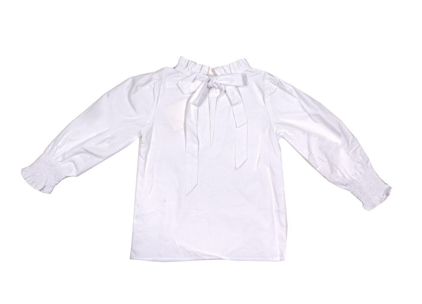 Lulu Bebe Lyn L/S White Tie Back Blouse