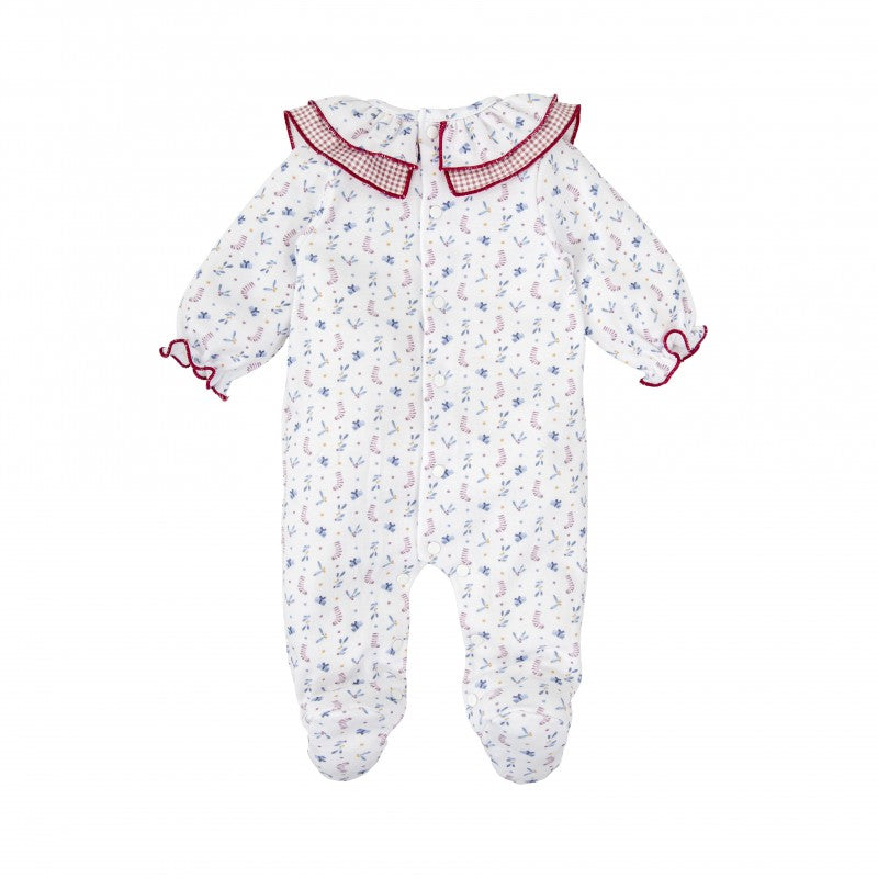 Girl Cotton Knitted Babygrow - Holiday Print