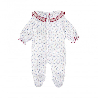 Girl Cotton Knitted Babygrow - Holiday Print