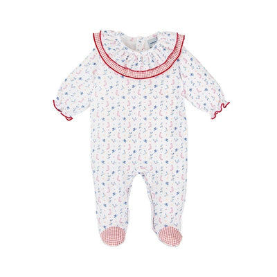 Girl Cotton Knitted Babygrow - Holiday Print
