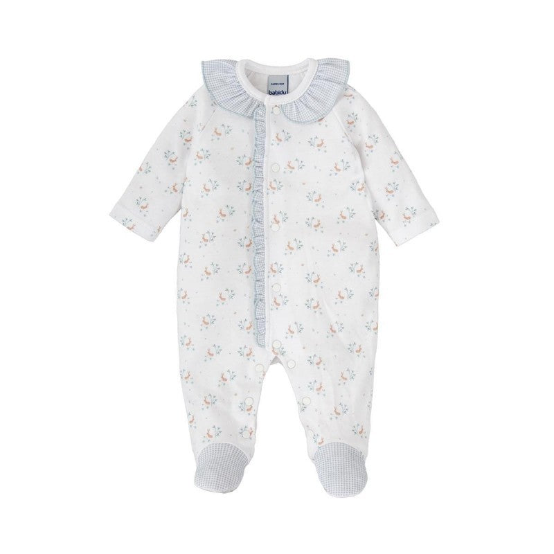 Girl Cotton Knitted Romper - Bunny Print