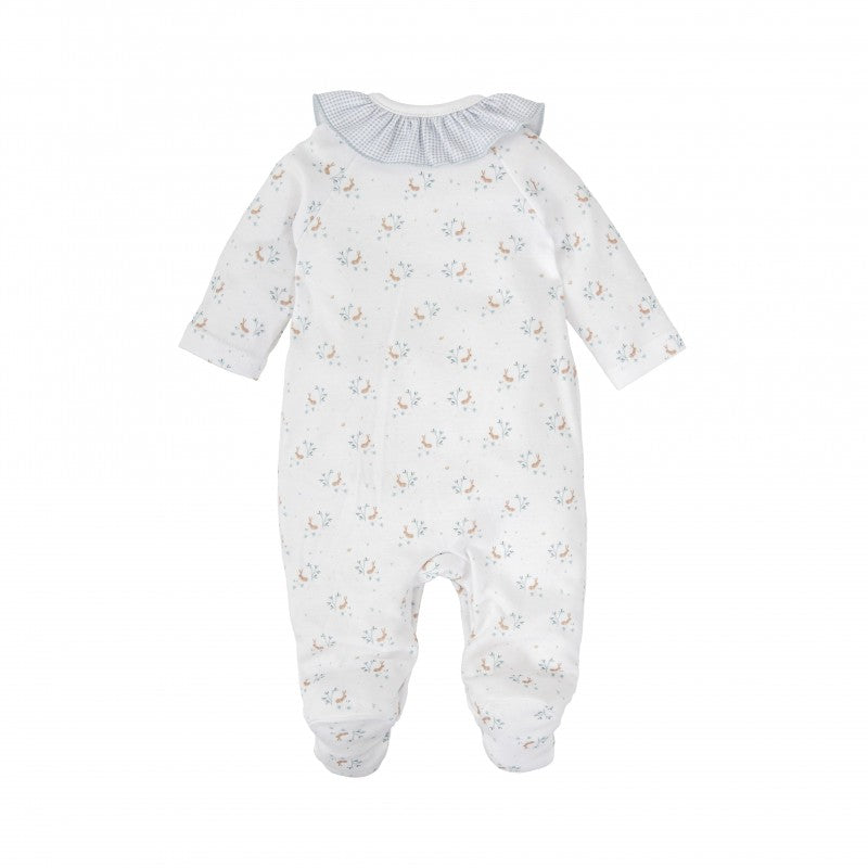 Girl Cotton Knitted Romper - Bunny Print