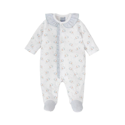 Girl Cotton Knitted Romper - Bunny Print