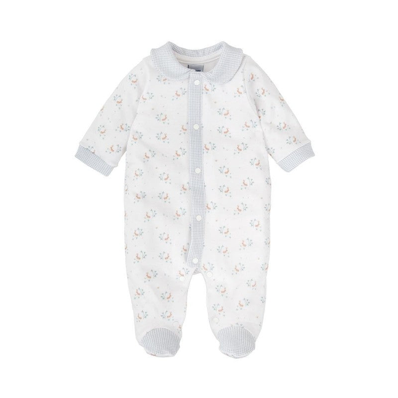 Boy Cotton Knitted Romper - Bunny Print