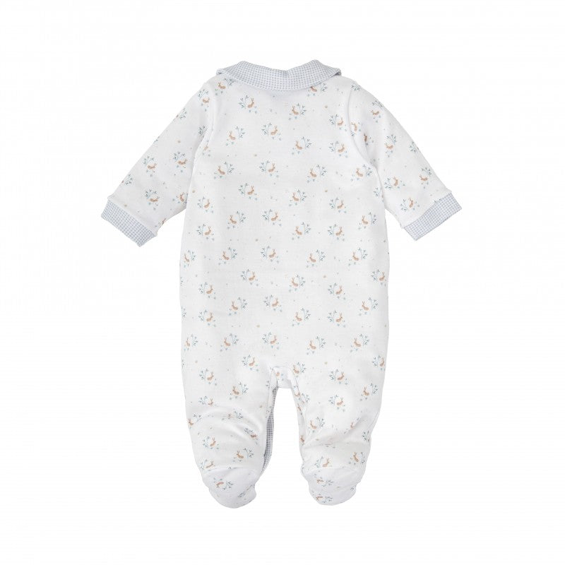 Boy Cotton Knitted Romper - Bunny Print