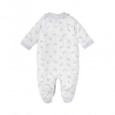 Boy Cotton Knitted Romper - Bunny Print