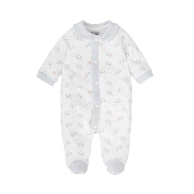 Boy Cotton Knitted Romper - Bunny Print