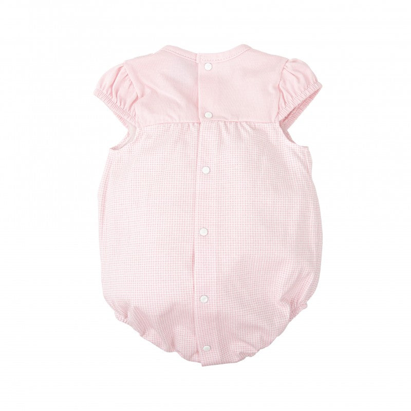 Girl Acrylic Romper & Bonnet -Tan Floral