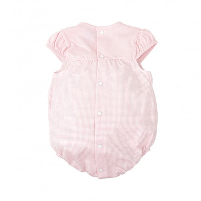 Girl Acrylic Romper & Bonnet -Tan Floral