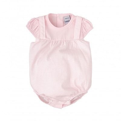 Girl Acrylic Romper & Bonnet -Tan Floral