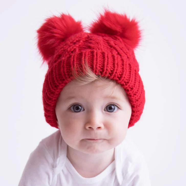 Fluffer Beanie Hat - Red