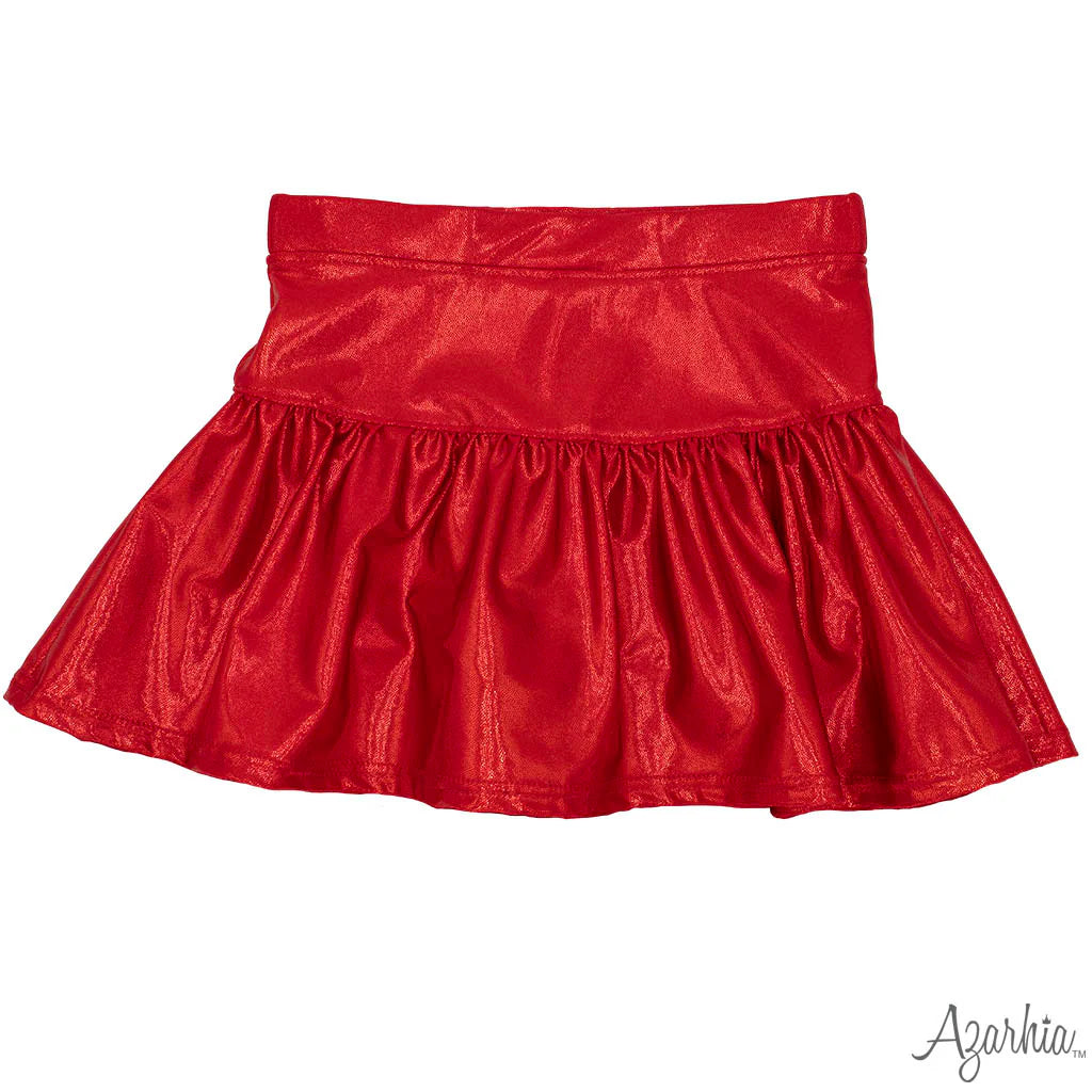 Gathered Skort - Red Shimmer