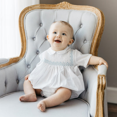 Pink Rosebud Diamond Smocked Dress