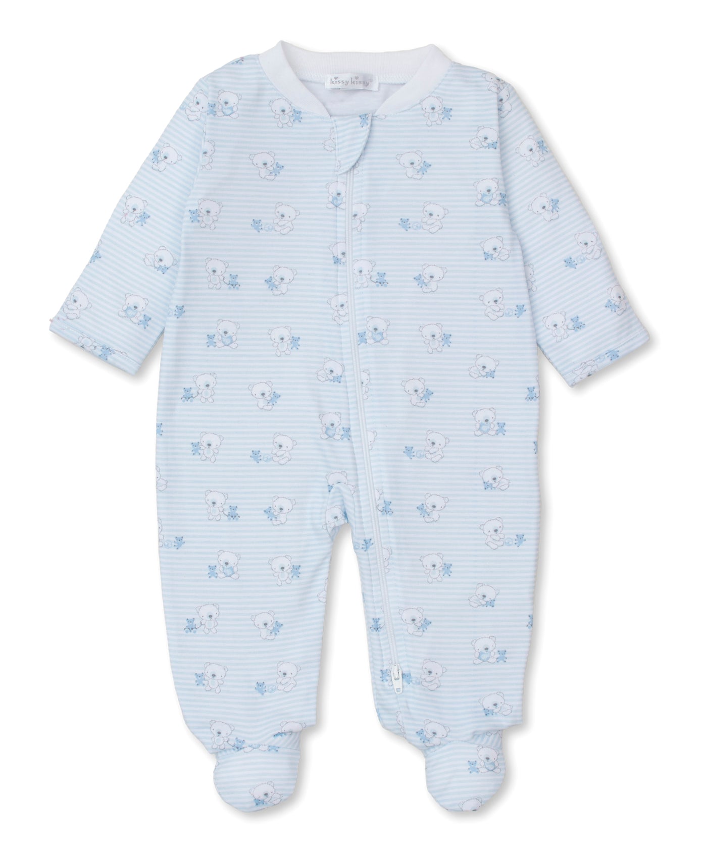 Beary Best Friends Print Zip Footie