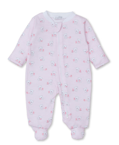 Beary Best Print Zip Footie