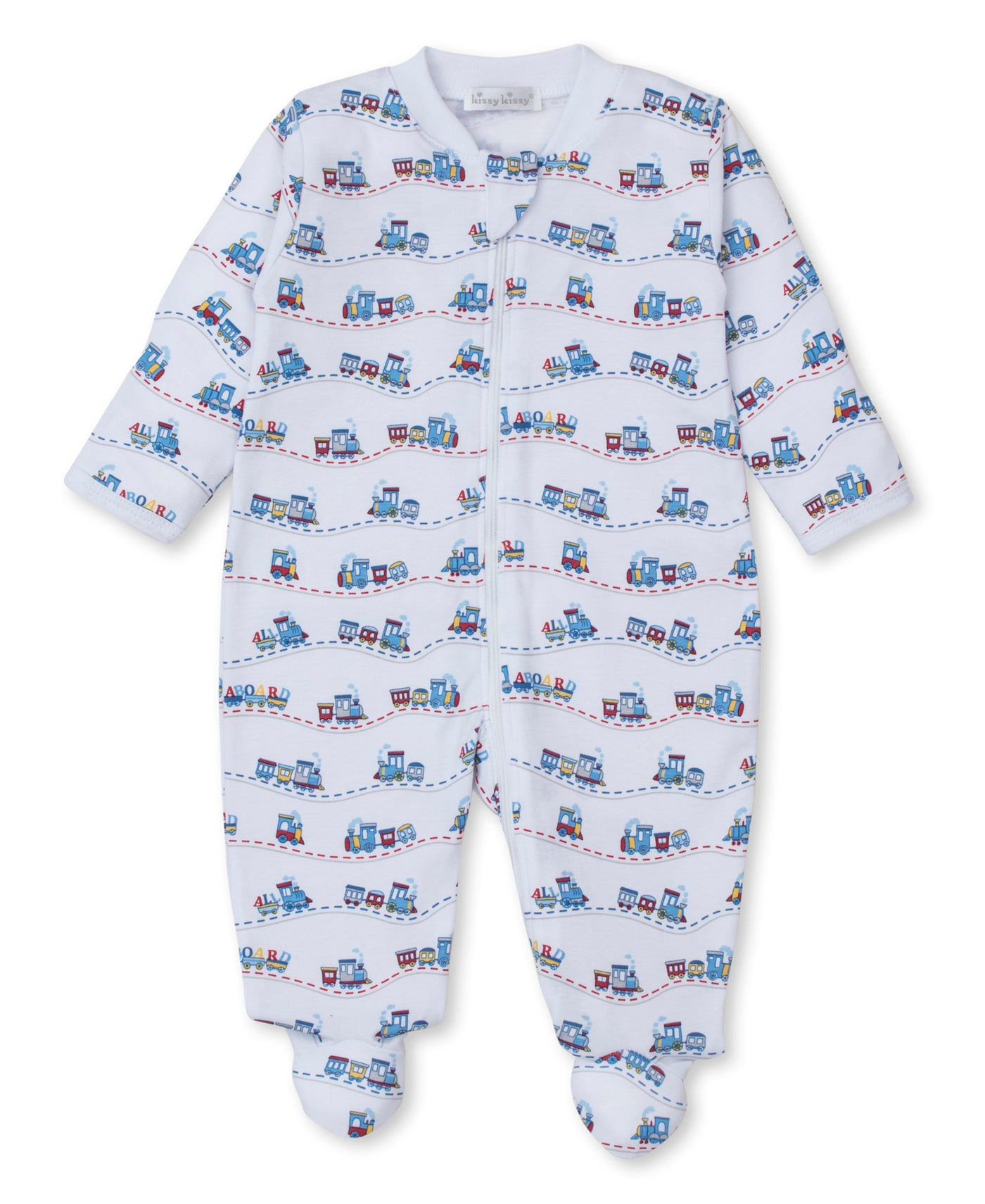 Kissy Rambling Rail Print Zip Footie