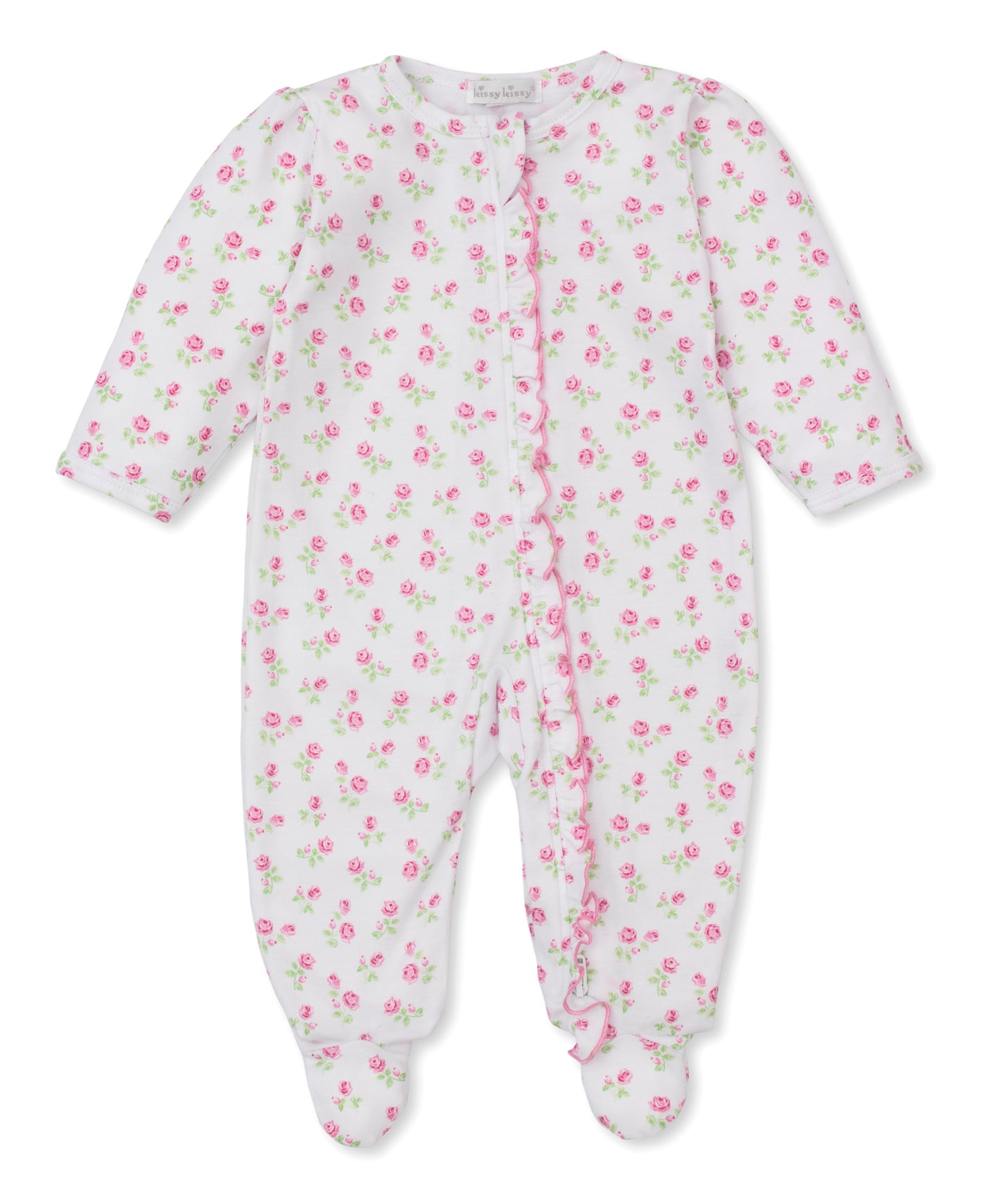 Kissy Rosy Roses Print Zip Footie