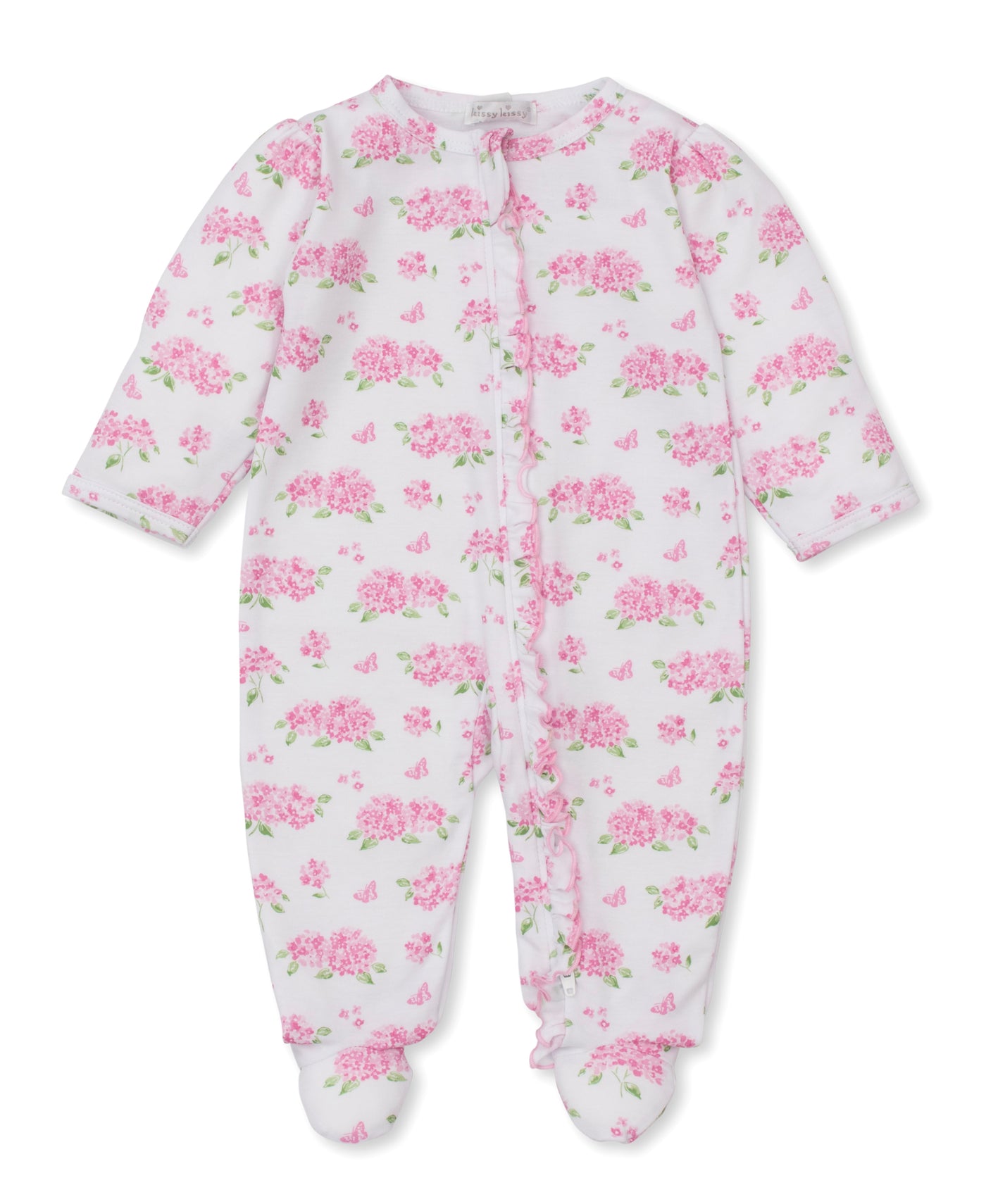 Kissy Heavenly Hydrangeas Print Zip Footie