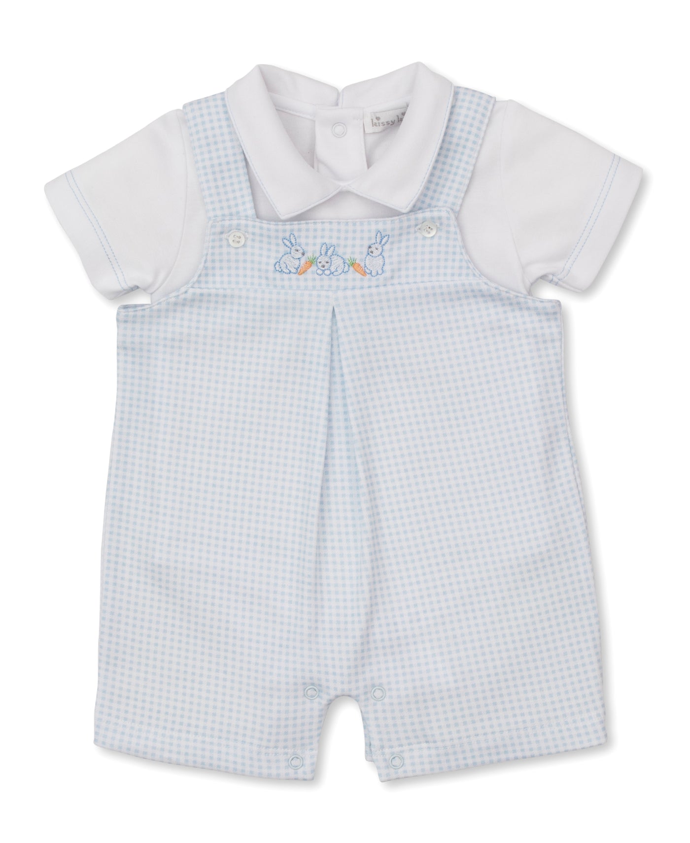 Kissy Bunny Patch Overall Short Set