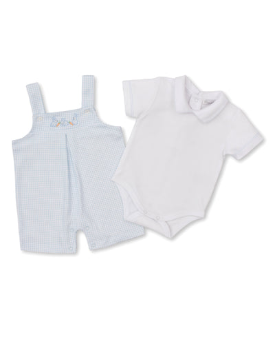 Kissy Bunny Patch Overall Short Set