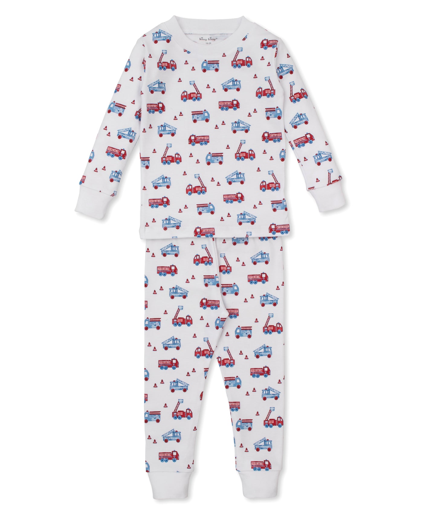 Kissy Flashing Firetrucks Print PJ Set