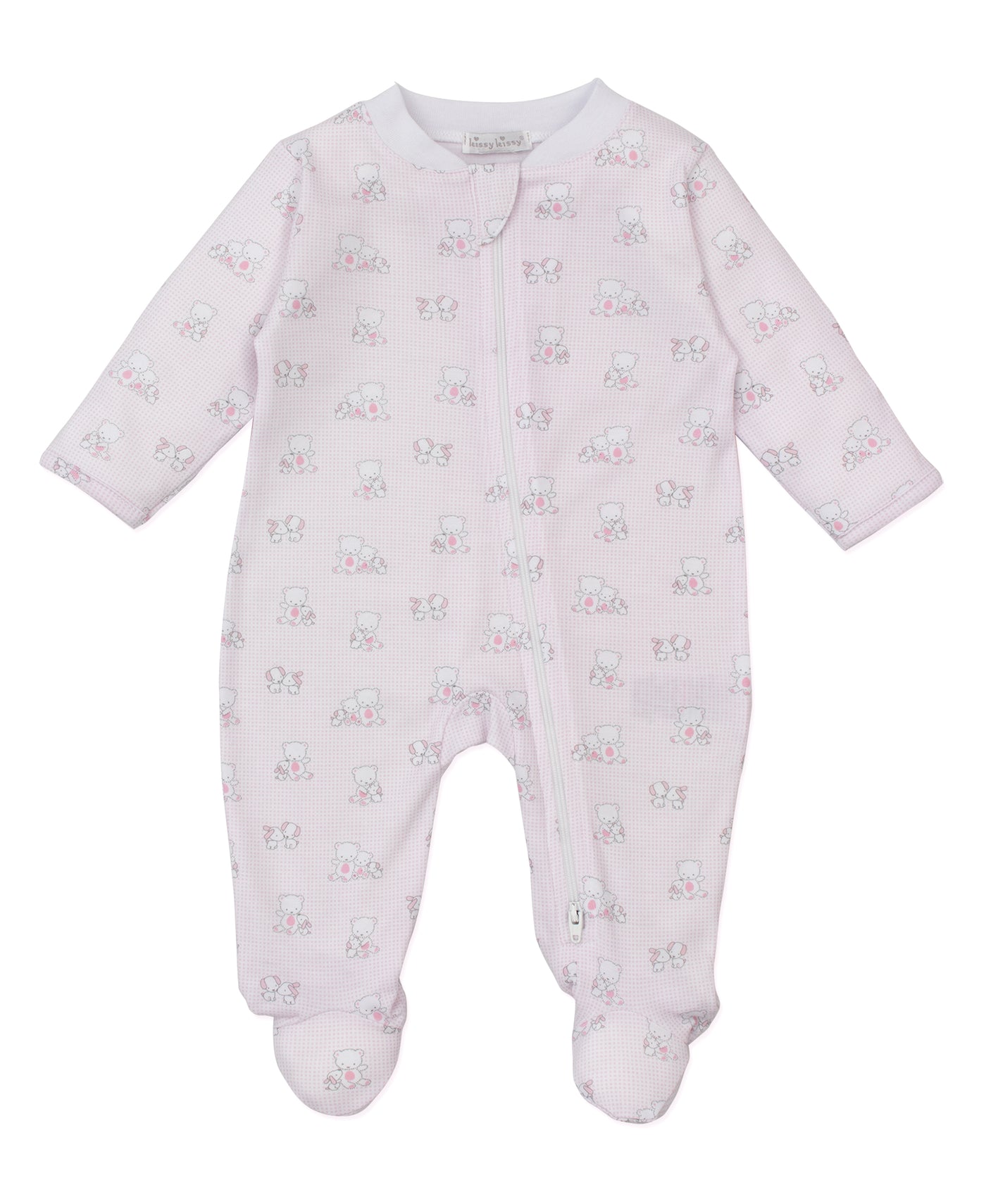 Kissy Beary Besties Print Zip Footie