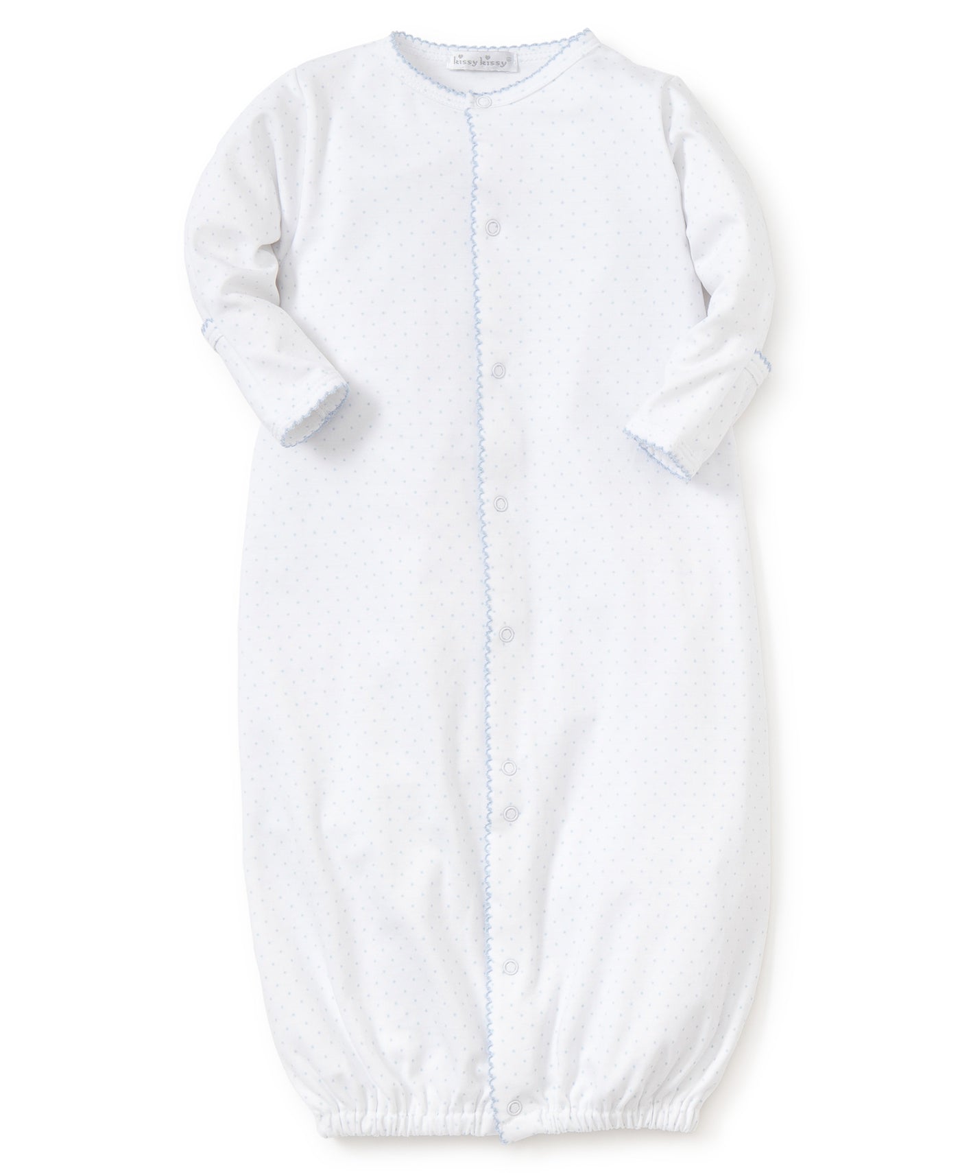 Kissy Dots Print Conv. Gow - White/Lt Blue
