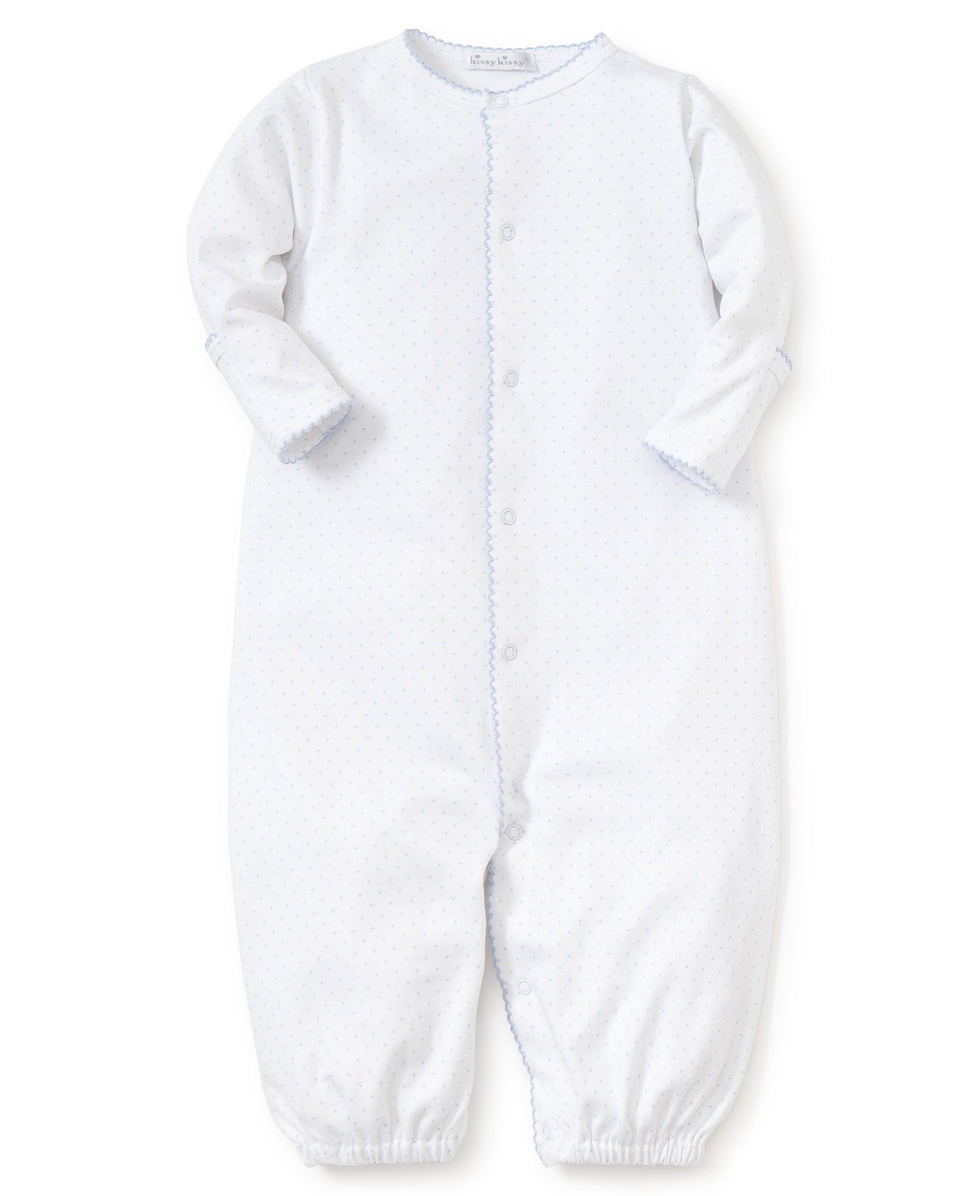 Kissy Dots Print Conv. Gow - White/Lt Blue