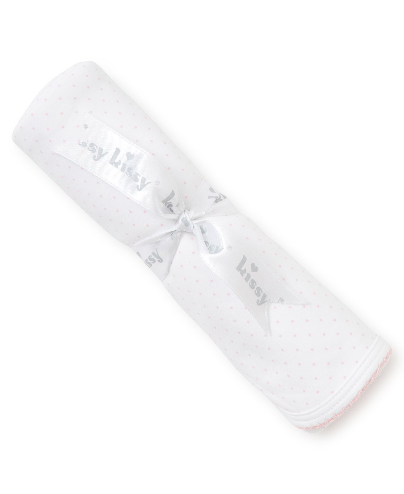 Kissy Dots Print Blanket - White/Pink