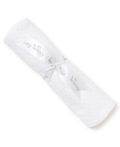 Kissy Dots Print Blanket - White/Pink