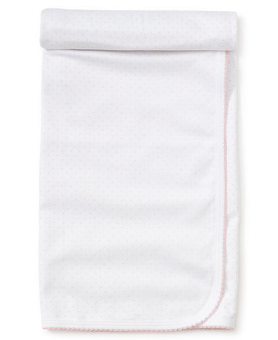 Kissy Dots Print Blanket - White/Pink
