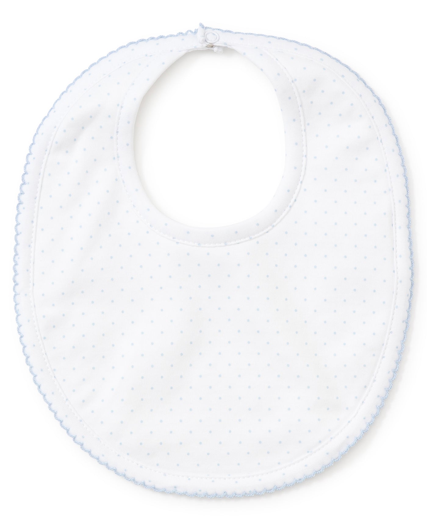 Kissy Dots Print Bib - White/Lt Blue