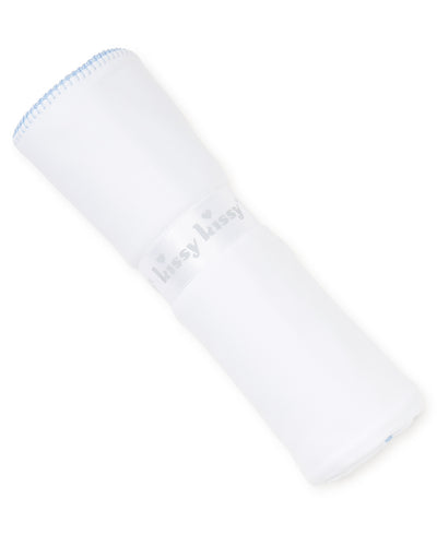 Premier Basics Blanket - White/Lt Blue