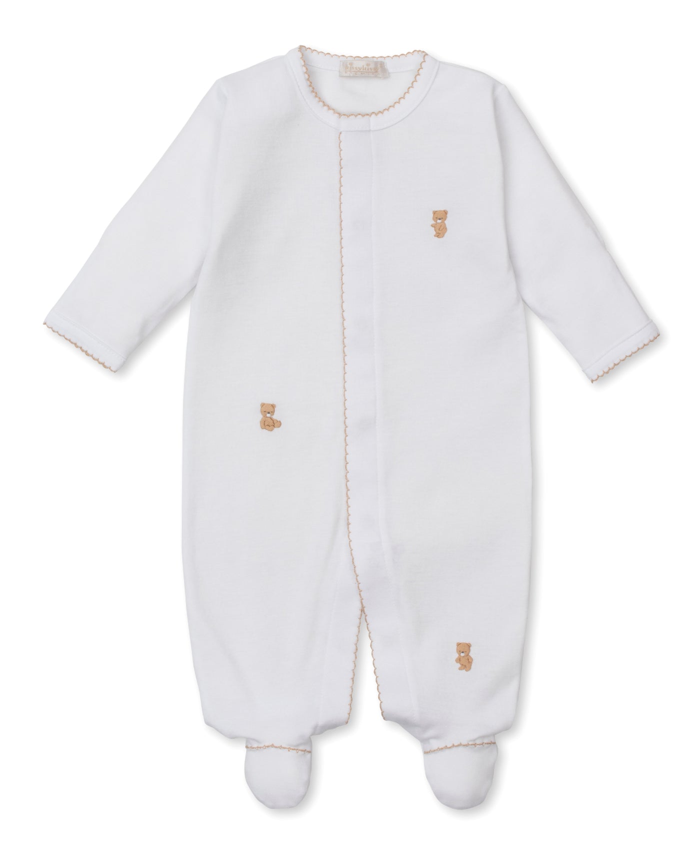 Footie W/ Hand Emb - Embroidered Teddy Bear Time