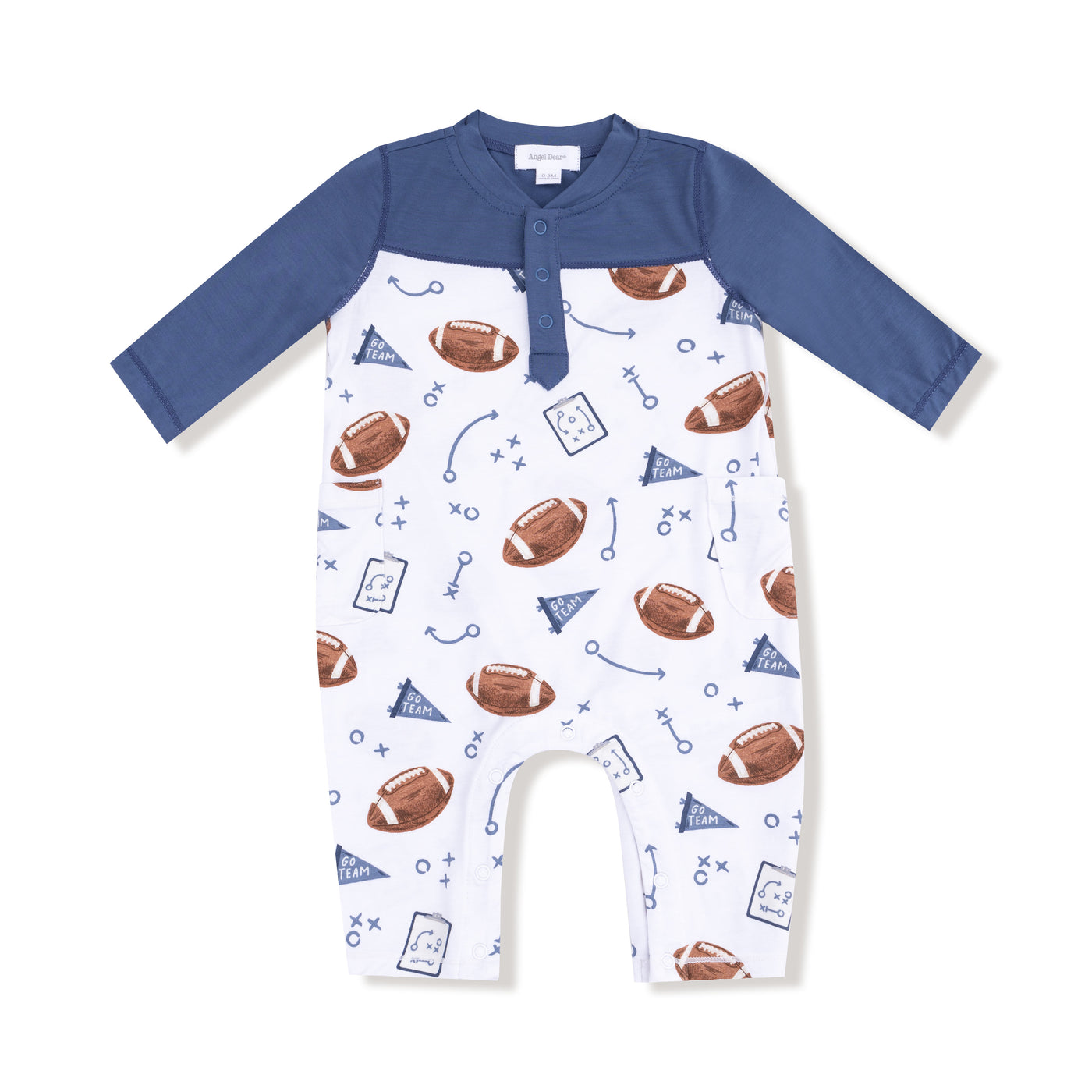 Contrast Sleeve Romper - Touchdown Time