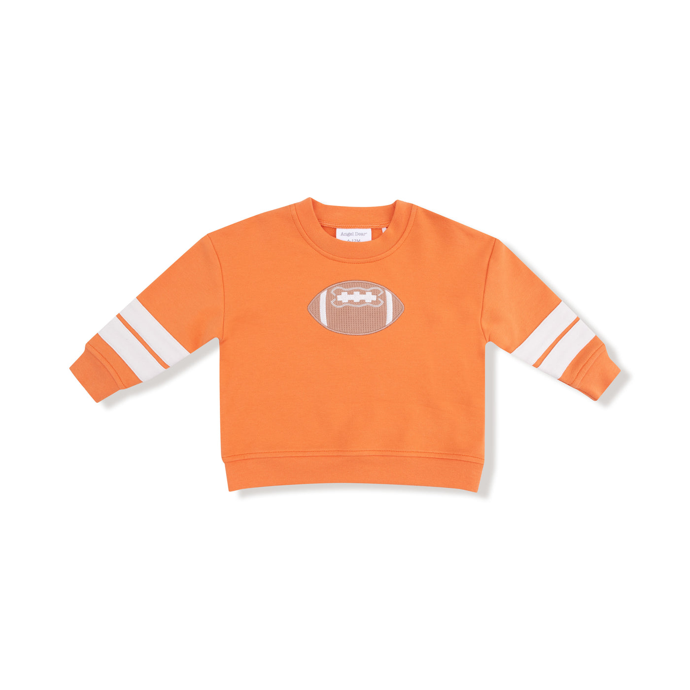 Drop Sleeve Varsity Sweatshirt - Orange w/ Football